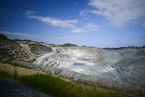 The Cobre Panama open-pit copper mine stands in Donoso, Panama, Thursday, Jan. 11, 2024. Panama's Commerce Ministry is expected to make its first technical inspection of this mine on Thursday, since the Supreme Court ruled that the government's concession with the Canadian mining company First Quantum Minerals was unconstitutional, and start the process of closing it. (AP Photo/Agustin Herrera)