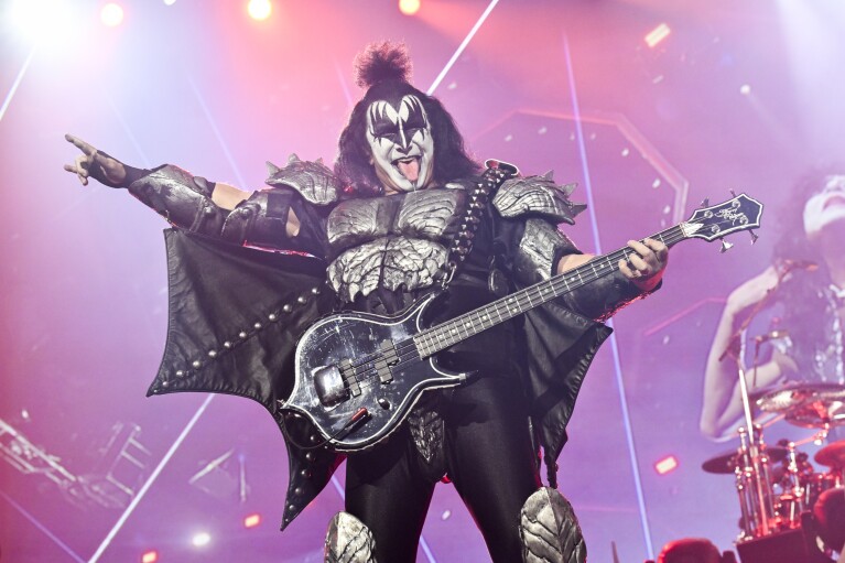 Gene Simmons of KISS performs during the final night of the "Kiss Farewell Tour" on Saturday, Dec. 2, 2023, at Madison Square Garden in New York. (Photo by Evan Agostini/Invision/AP)