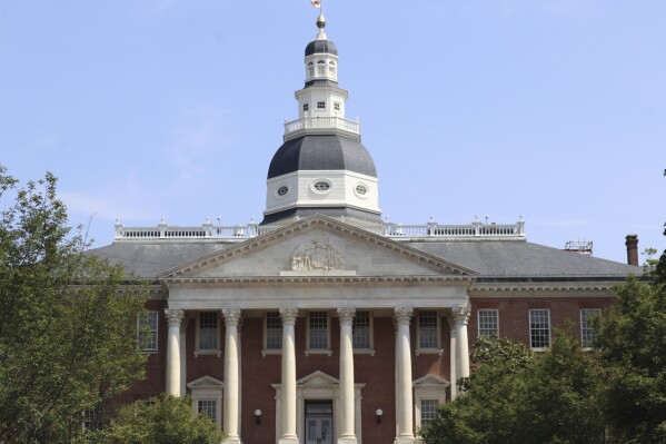 The Maryland State House is shown in a May 11, 2023 photo in Annapolis, Md. New laws approved in this year's legislative session are taking effect on Oct. 1. They include gun-control laws that were passed in response to last year's U.S. Supreme Court ruling that ended a requirement to demonstrate a particular need for a license to carry a concealed gun in public. Meanwhile, the state's statute of limitations for when civil lawsuits for child sexual abuse can be filed against institutions is set to end, and lawsuits are expected to be filed soon. (AP Photo/Brian Witte)