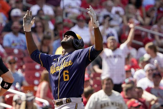 Cain homers, Woodruff pitches Brewers past Giants 6-2 - The San