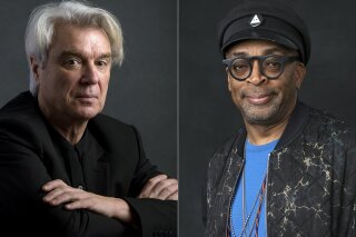 This combination photo shows musician David Byrne, left, and director Spike Lee. Lee’s filmed version of Byrne’s “American Utopia” will kick off the 45th Toronto International Film Festival. The Canadian festival said Tuesday that “American Utopia” will premiere on September 10 in Toronto, even if it remains unclear if it will be a physical screening. That, the festival noted, will be contingent on the dictates of Ontario health officials. (AP Photo)
