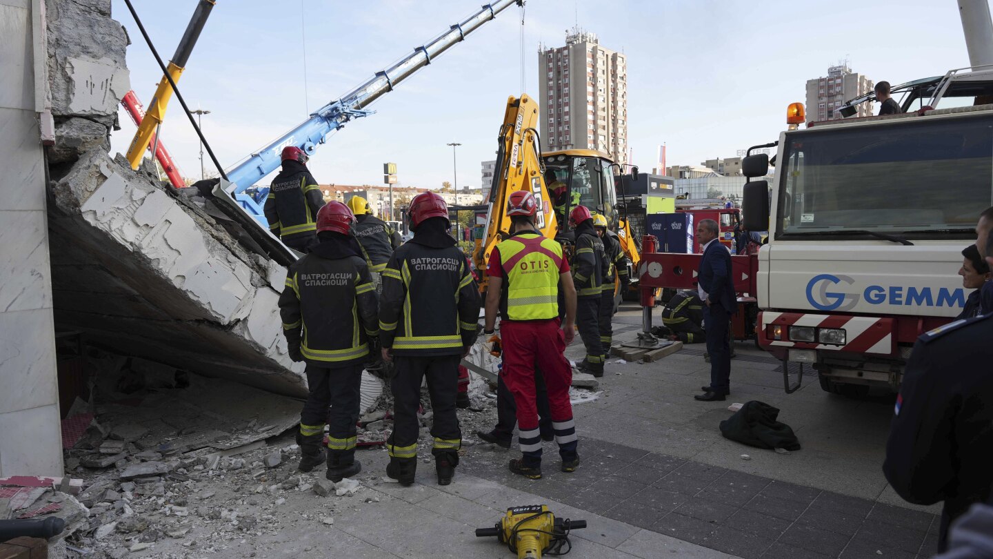 Roof cave in at Serbian railway station kills a minimum of 14