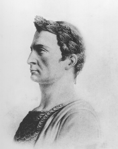 This is an undated sketch of Julius Caesar, Roman general and statesman.  (AP Photo)