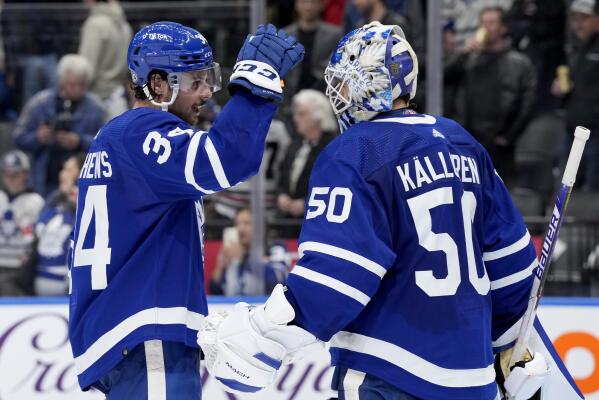 Kallgren makes 34 saves, Maple Leafs beat Hurricanes 3-2