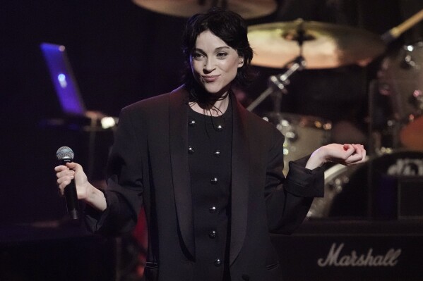 FILE - St. Vincent performs at the 7th annual Love Rocks NYC concert on March 9, 2023, in New York. (Photo by Charles Sykes/Invision/AP, File)