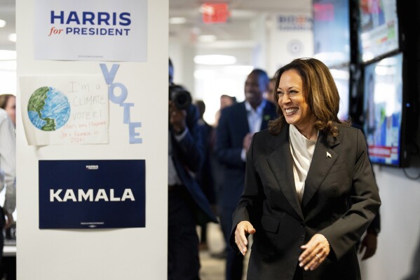 Vice President Kamala Harris arrives at her campaign headquarters in Wilmington, Del., Monday, July 22, 2024. (Erin Schaff/The New York Times via ĢӰԺ, Pool)