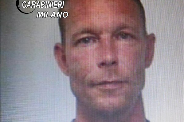 FILE - This image distributed on June 8, 2020, by Carabinieri (Italian paramilitary police), shows a man identified as Christian Brueckner, at the time of his arrest in 2018, under an international warrant for drug trafficking, on charges of other crimes and who is also a suspect in the disappearance of British toddler Madeleine McCann. A German higher regional court has ruled that a state court in Braunschweig can hear a sex offenses case against a man who also is a suspect in the disappearance of British toddler Madeleine McCann, overruling the state court’s earlier decision that it wasn’t responsible.(Carabinieri via AP, File)