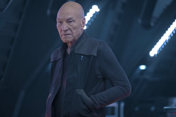 This image released by CBS All Access shows Patrick Stewart as Picard in a scene from the series "Star Trek: Picard." The series, which heralded Patrick Stewart’s return as the stalwart retired Starfleet admiral and former captain, concludes its first year on CBS All Access Thursday, with the season finale "Et in Arcadia Ego, Part 2" releasing at 3 a.m.  (Matt Kennedy/CBS via AP)