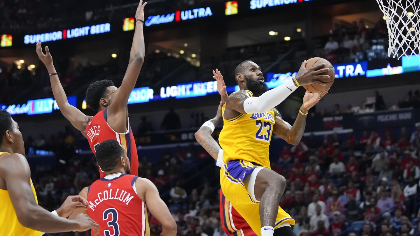LeBron James et les Lakers battent les Pélicans en play-in et remportent un match revanche en séries éliminatoires avec les Nuggets