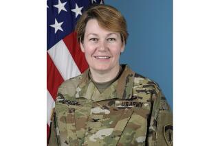 This image provided by the U.S. Army shows Col. Gail Curley.  When Gail Curley began her job as Marshal of the U.S. Supreme Court less than a year ago, she would have expected to work mostly behind the scenes: overseeing the court’s police force and the operations of the marble-columned building where the justices work. Earlier this month, however, Curley was handed a bombshell of an assignment, overseeing an investigation into the leak of a draft opinion and apparent votes in a major abortion case. People who know Curley described the former Army colonel, a military lawyer by training, as the right kind of person to be tasked with investigating a highly-charged leak: smart and unlikely to be intimidated but also apolitical and private.  (U.S. Army via AP)