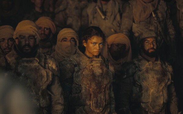 This image released by Warner Bros. Pictures shows Zendaya in a scene from "Dune: Part Two." (Warner Bros. Pictures via AP)
