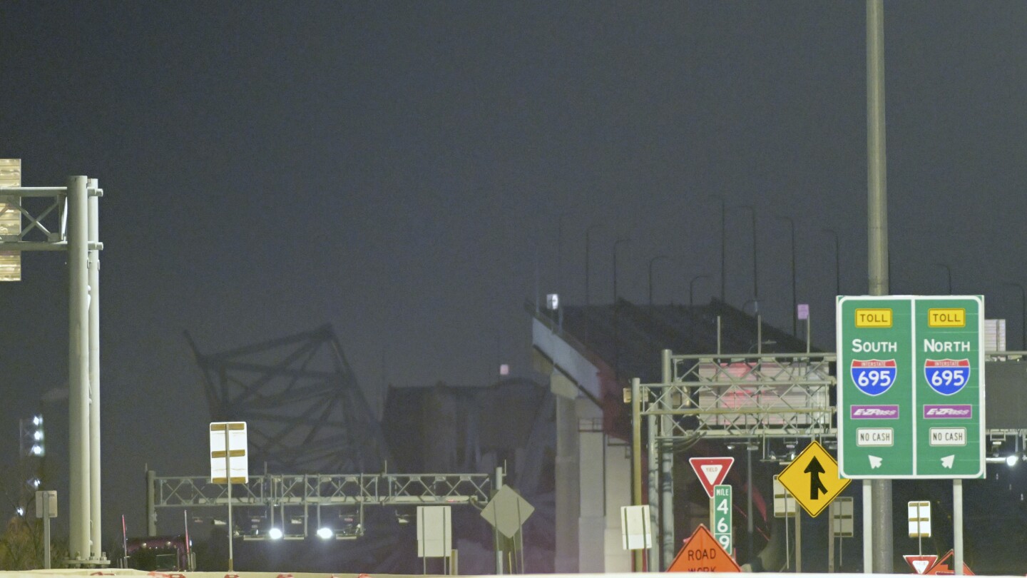 Major bridge collapses in Baltimore after cargo ship collision