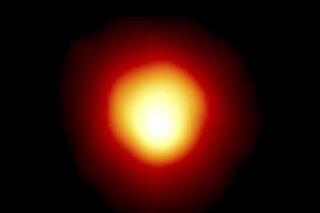 This image made with the Hubble Space Telescope and released by NASA on Aug. 10, 2020 shows the star Alpha Orionis, or Betelgeuse, a red supergiant. The star, one of the biggest and brightest in the night sky, will momentarily vanish as an asteroid passes in front of it late Monday, Dec. 11, 2023, into early Tuesday. The event should be visible to millions of people along a narrow corridor stretching from central Asia’s Tajikistan and Armenia, across Turkey, Greece, Italy and Spain, all the way to Miami and the Florida Keys, and, finally, Mexico. (Andrea Dupree (Harvard-Smithsonian CfA), Ronald Gilliland (STScI), NASA and ESA via AP)
