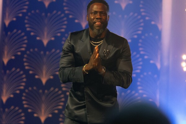 Kevin Hart attends the Kennedy Center for the Performing Arts 25th Annual Mark Twain Prize for American Humor presented to Kevin Hart, Sunday, March 24, 2024, in Washington. (Photo by Owen Sweeney/Invision/AP)