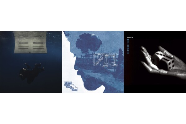 This combination of album covers shows “Hit Me Hard and Soft" by Billie Eilish, left, “Room Under the Stairs” by Zayn, center, and “Music for Man Ray” by SQÜRL. (Darkroom-Interscope/Mercury/Sacred Bones via AP)