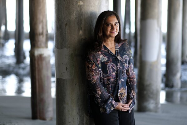 Meditation expert, author and speaker Mallika Chopra poses for a portrait on Dec. 21, 2020, in Santa Monica, Calif. Chopra is a “mindfulness consultant” on the new Apple TV+ animated children's series ”Stillwater." (AP Photo/Chris Pizzello)