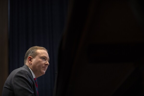 Former Rep. Lee Zeldin, R-N.Y., President-elect Donald Trump's pick to head the Environmental Protection Agency, appears before the Senate Environment and Public Works Committee on Capitol Hill, Jan. 16, 2025, in Washington. (AP Photo/Mark Schiefelbein, File)