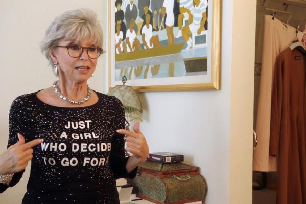 This image released by Roadside Attractions shows Rita Moreno in a scene from the documentary “Rita Moreno: Just a Girl Who Decided to Go for It.” (Roadside Attractions via AP)