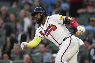Braves' Marcell Ozuna has bruise, no serious injury after HBP on