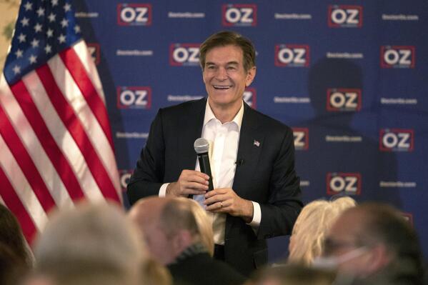 FILE - Mehmet Oz, a Republican candidate for U.S. Senate in Pennsylvania, speaks during a town hall campaign event at Arcaro and Genell in Old Forge, Pa., on Wednesday, Jan. 19, 2022. Former President Donald Trump is endorsing Oz in Pennsylvania’s crowded Senate primary, ending months of jockeying for Trump's support. Trump says in a statement that his decision is “all about winning elections” as he backs the celebrity heart surgeon best known as the host of daytime TV’s “The Dr. Oz Show.” Trump had previously endorsed Sean Parnell in the race, but Parnell withdrew amid allegations of abuse from his estranged wife. (Christopher Dolan/The Times-Tribune via AP, File)
