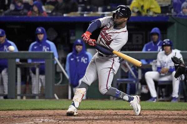 Sean Murphy of the Atlanta Braves hits a RBI double in the first