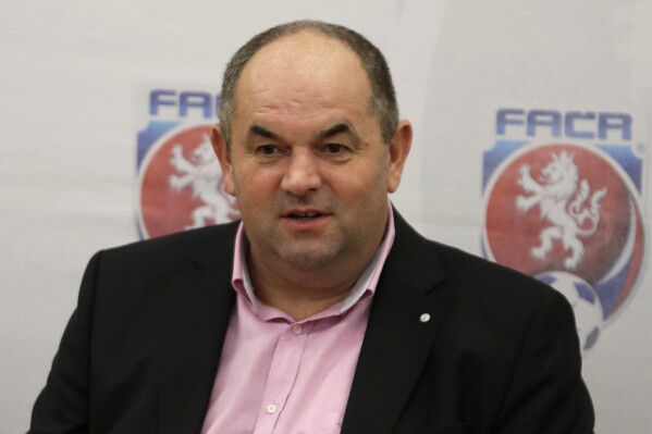 The chairman of Czech Soccer Association Miroslav Pelta addresses the media at a news conference in Prague, Czech Republic, on March 21, 2017. (AP Photo/Petr David Josek, File)