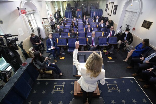 White House press secretary Kayleigh McEnany speaks during a briefing in the James Brady Briefing Room of the White House, Wednesday, May 6, 2020, in Washington. (AP Photo/Alex Brandon)