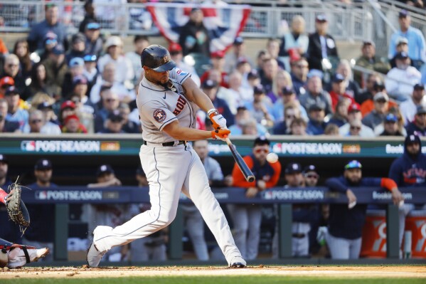 Astros pound 4 homers, with a pair by Abreu, to rout Twins 9-1 and