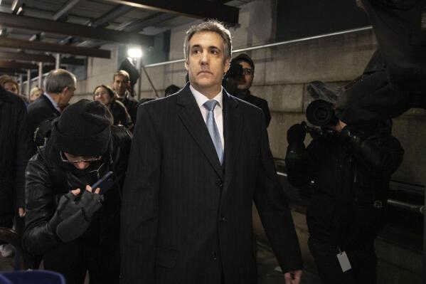 Michael Cohen leaves the District Attorney's office after testifying before a grand jury in New York, Monday, March 13, 2023. (AP Photo/Yuki Iwamura)