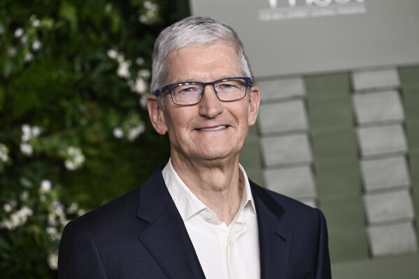 Tim Cook attends the WSJ. Magazine Innovators Awards at the Museum of Modern Art on Tuesday, Oct. 29, 2024, in New York. (Photo by Evan Agostini/Invision/AP, File)
