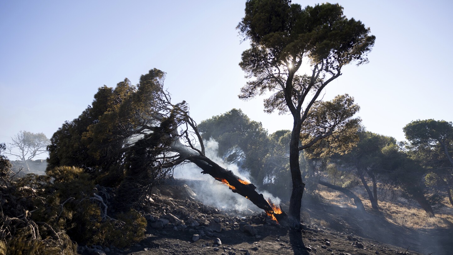 АТИНА Гърция AP — Пожарникарите се бориха с горските пожари
