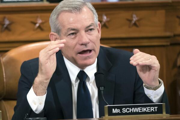 FILE - In this Nov. 8, 2017, file photo, Rep. David Schweikert, R-Ariz., makes a point during a House Ways and Means Committee hearing on Capitol Hill in Washington. Rep. Schweikert has agreed to pay a $50,000 fine and admit to 11 violations to settle a long-running investigation by the U.S. House Ethics Committee it was announced Thursday, July 30, 2020. (AP Photo/J. Scott Applewhite, File)