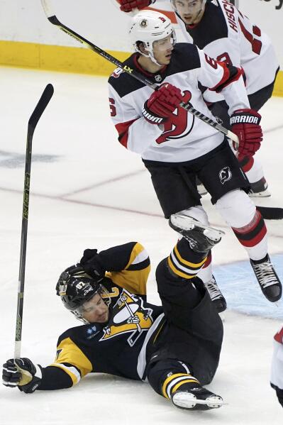 New Jersey Devils' John Marino (6) during the third period of an NHL hockey  game against