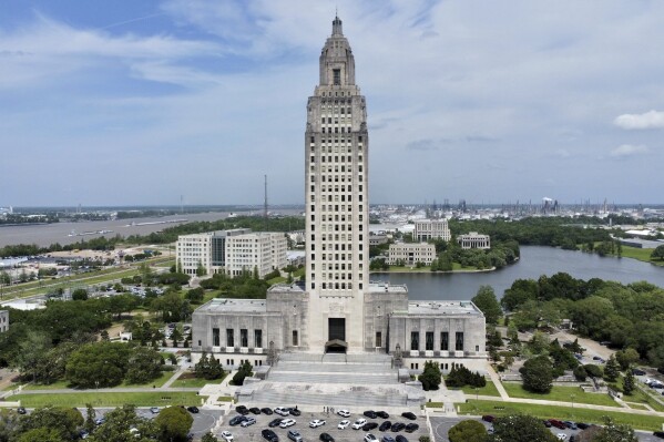 FILE - The Louisiana state Capitol stands on April 4, 2023, in Baton Rouge, La. Under a new era of conservative leadership, Louisiana鈥檚 GOP-dominated legislature will gather Monday, Feb. 19, 2024, for a special legislative session that could reshape the state鈥檚 criminal justice system and the public safety sector. (APPhoto/Stephen Smith, File)