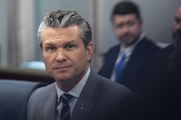 Defense Secretary Pete Hegseth meets with Polish Deputy Prime Minister and Minister of Defense Wladyslaw Kosiniak-Kamysz at the Pentagon, Tuesday, May 27, 2025 in Washington. (AP Photo/Kevin Wolf)