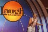 Stand-up comedian and actress Tiffany Haddish entertains guests at Laugh Factory Hollywood, during its free Thanksgiving meal Thursday, Nov. 23, 2024, in Los Angeles. (AP Photo/Damian Dovarganes)