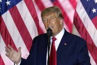 FILE - Former President Donald Trump announces a third run for president as he speaks at Mar-a-Lago in Palm Beach, Fla., Nov. 15, 2022. As a businessman and president, Trump faced a litany of lawsuits and criminal investigations yet emerged from the legal scrutiny time and again with his public and political standing largely intact. But he’s perhaps never confronted a probe as perilous as the Mar-a-Lago investigation, an inquiry focused on the potential mishandling of top-secret documents. (AP Photo/Rebecca Blackwell, File)