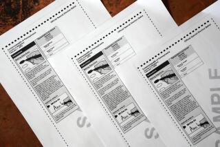 Sample ballots are photographed on Feb. 3, 2023, for the three Western Pennsylvania districts that will choose new State Representatives on Tuesday, Feb. 7. If Democrats sweep all three districts, which they also won in November, it will give them a 102-101 majority and will be the first time in 12 years that Republicans have not been able to determine what gets voted on. (AP Photo/Gene J. Puskar)
