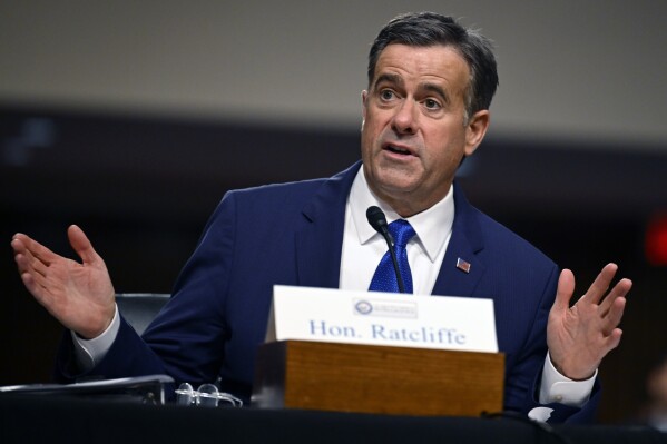John Ratcliffe, President-elect Donald Trump's choice to be the Director of the Central Intelligence Agency, appears before the Senate Intelligence Committee for his confirmation hearing, at the Capitol in Washington, Wednesday, Jan. 15, 2025. (AP Photo/John McDonnell)