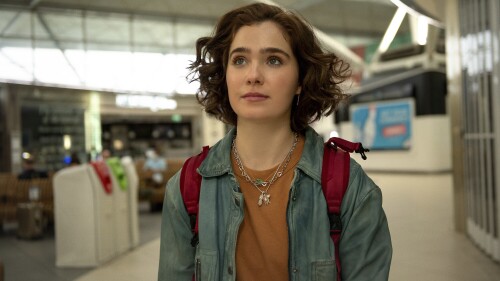 This image released by Netflix shows Haley Lu Richardson in a scene from "Love at First Sight." (Netflix via AP)