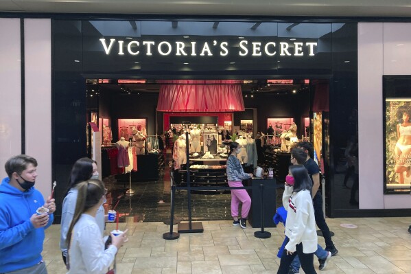 Shoppers pass a Victoria's Secret store at a shopping mall in Scranton, Pa., May 3, 2021. (AP Photo/Ted Shaffrey, file)