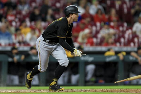 Cincinnati Reds' Jonathan India bats during a baseball game against the  Pittsburgh Pirates in Cincinnati, Wednesday, Sept. 14, 2022. The Pirates  won 10-4. (AP Photo/Aaron Doster Stock Photo - Alamy