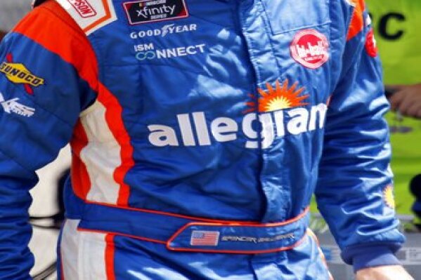 Spencer Gallagher is seen during pre-race activities as the NASCAR Xfinity series auto race at Mid Ohio Sports Car Course in Lexington, Ohio, Saturday, Aug. 11, 2018. (AP Photo/Tom E. Puskar)