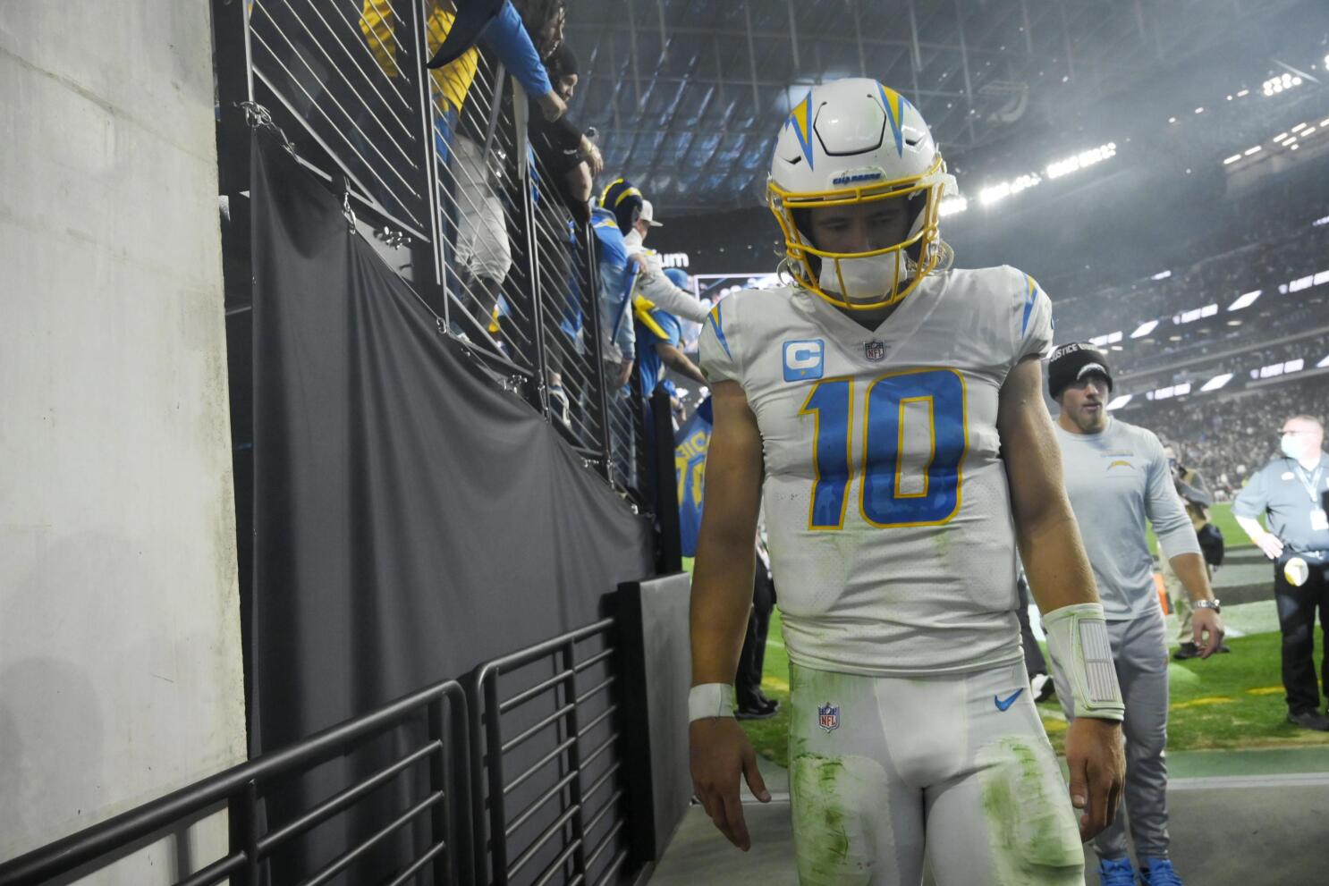 I've Never Wanted A Tie So Bad: Heartbreaking Justin Herbert Moment  Captured Before Las Vegas Raiders Crush LA Chargers' Playoffs Hopes -  EssentiallySports