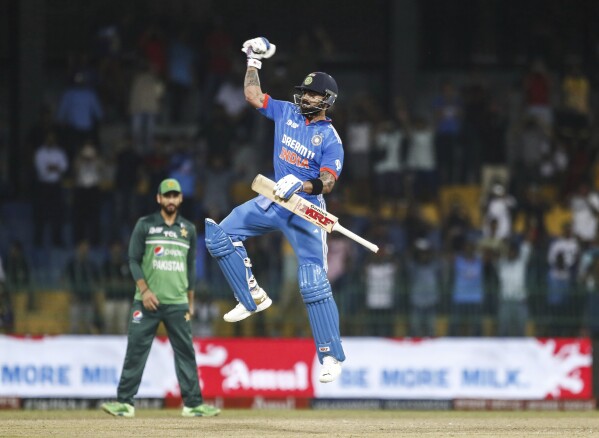 India cruises to record 228-run win over Pakistan at Asia Cup after Kohli hits 47th ODI ton | AP News