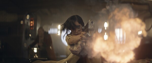This image released by Netflix shows Sofia Boutella in a scene from "Rebel Moon: Part One - A Child of Fire." (Netflix via AP)