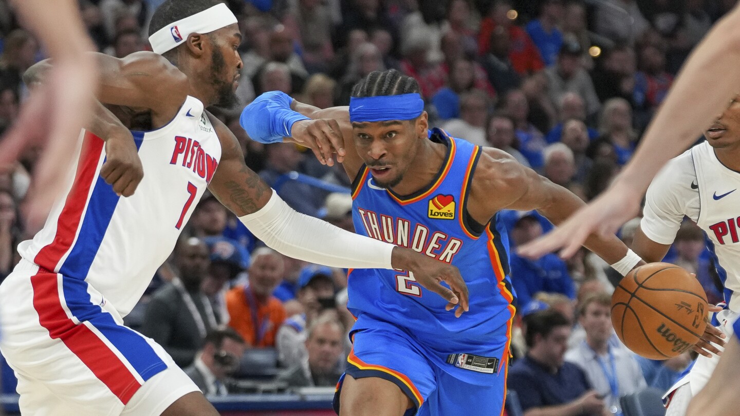 Thunder defeat Pistons 119-103 for 11th straight win