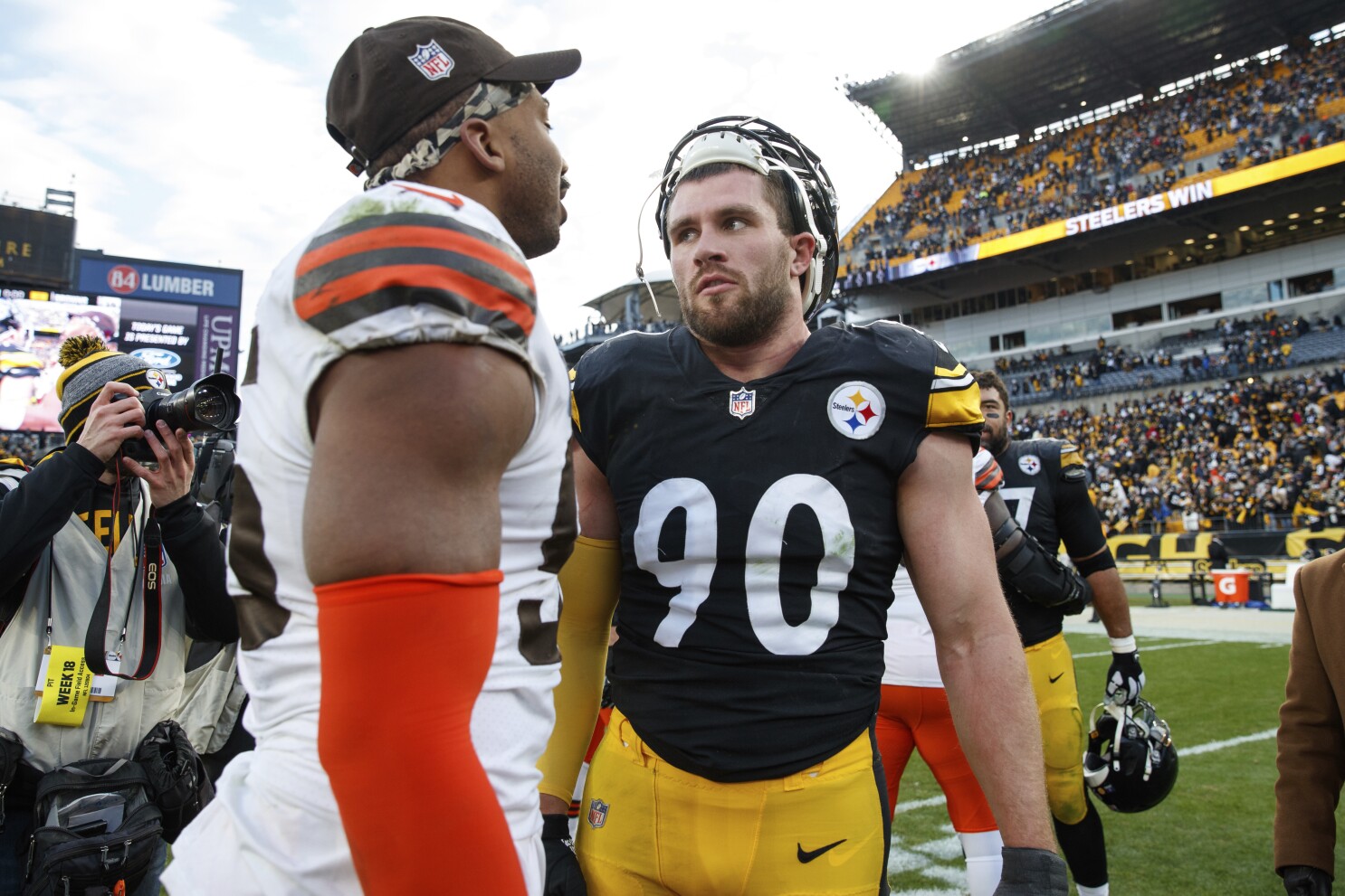 Myles Garrett and T.J. Watt are both 'one of ones.' Monday night provides a  close-up look at both | AP News