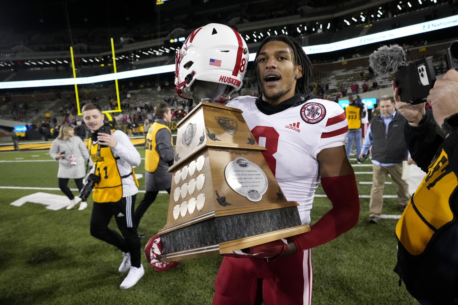 Nebraska's Myles Farmer is suspended indefinitely as coach Matt Rhule opens  first preseason camp | AP News