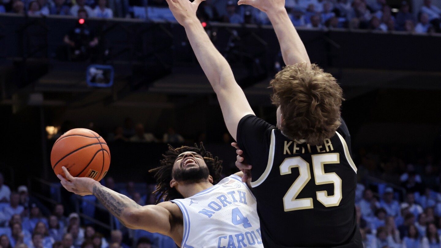 RJ Davis, No. 3 North Carolina roll after halftime to beat Wake Forest 85-64